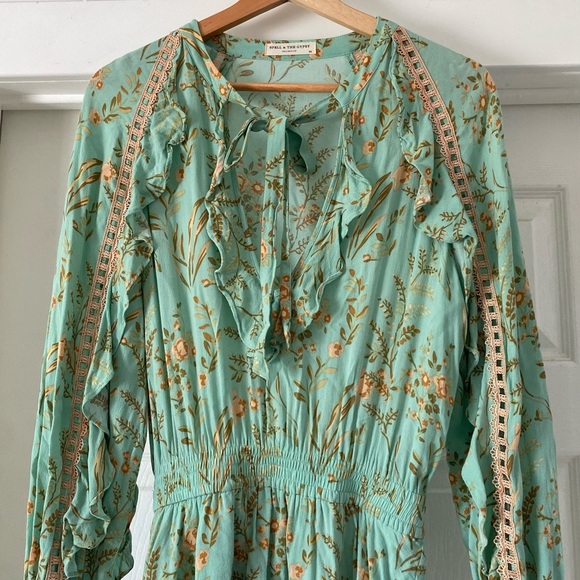Spell & The Gypsy Maisie Playdress In Vintage Turquoise - Picture 3 of 9